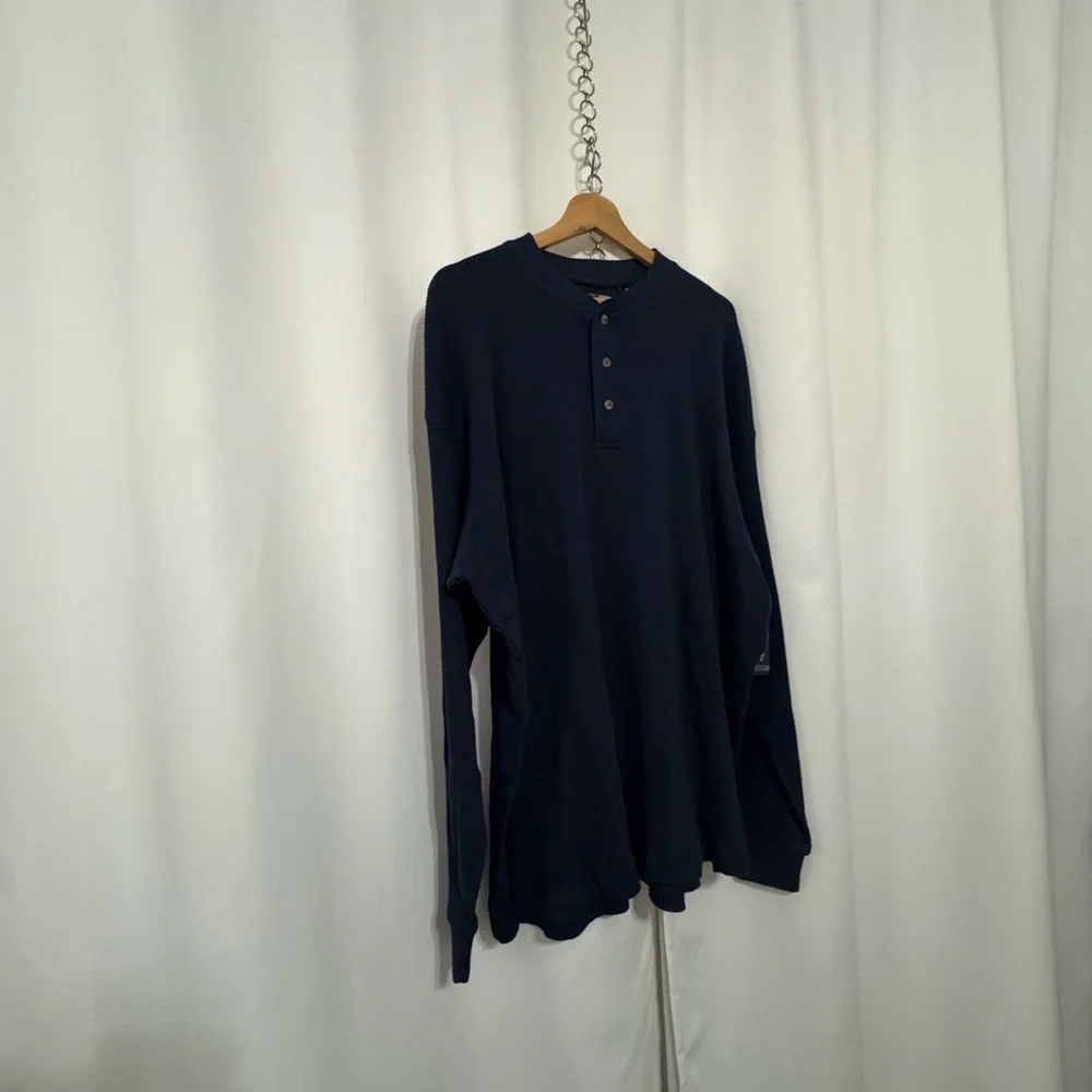 Canyon Guide Outfitters Men's Blue Long Sleeve Henley Thermal Shirt XL